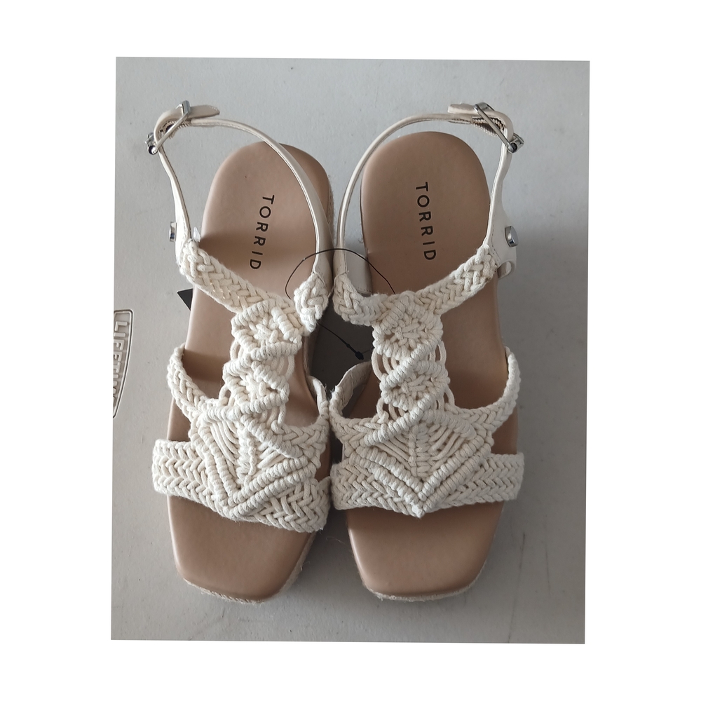 Torrid Cream Braided Espadrille Wedge Sandals - Picture 5 of 8